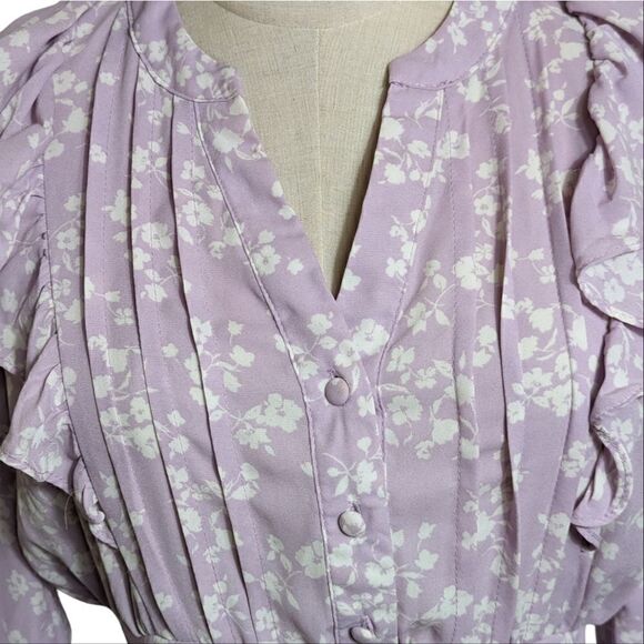 By The Diner Lilac Purple Ruffle Dress - Picture 2 of 6